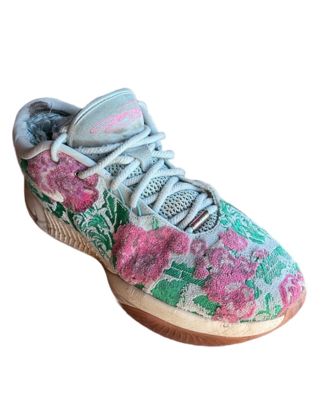 Nike LeBron 21 Premium "Pearl of Z
Floral Embroidered Sneaker - Pink & Green